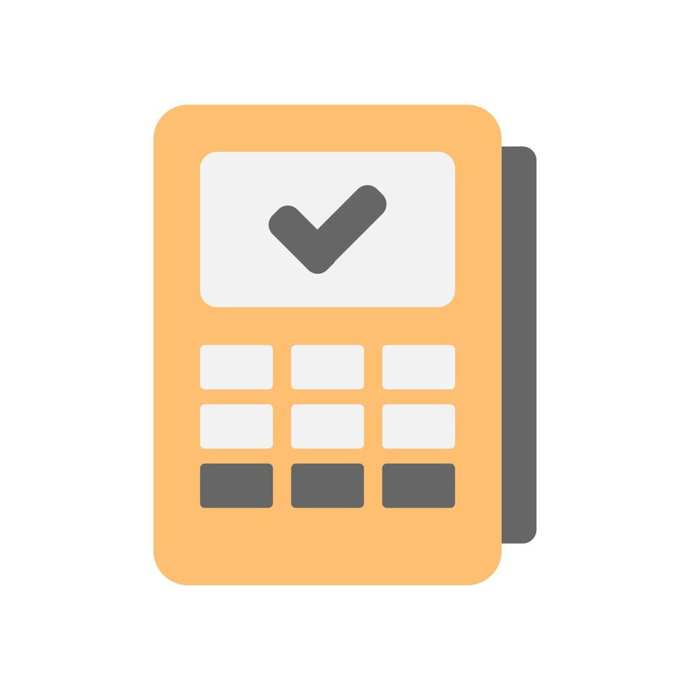 Payment terminal, POS terminal with check. minimal icon illustration vector