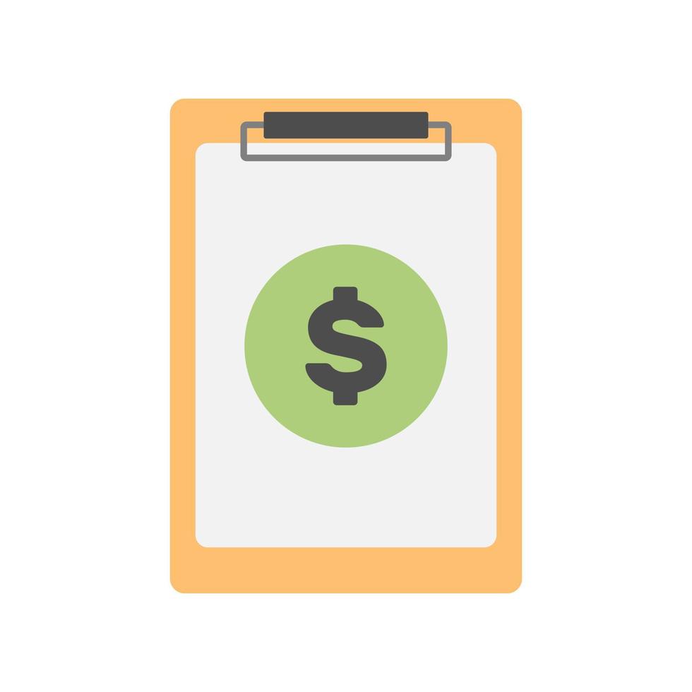 Clipboard with dollar icon in minimal cartoon style vector