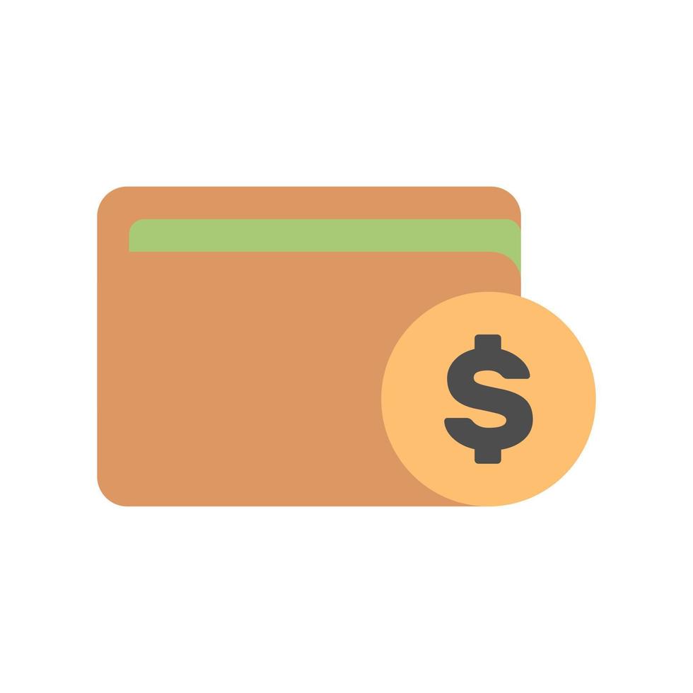 Money wallet with dollar icon in flat cartoon style vector