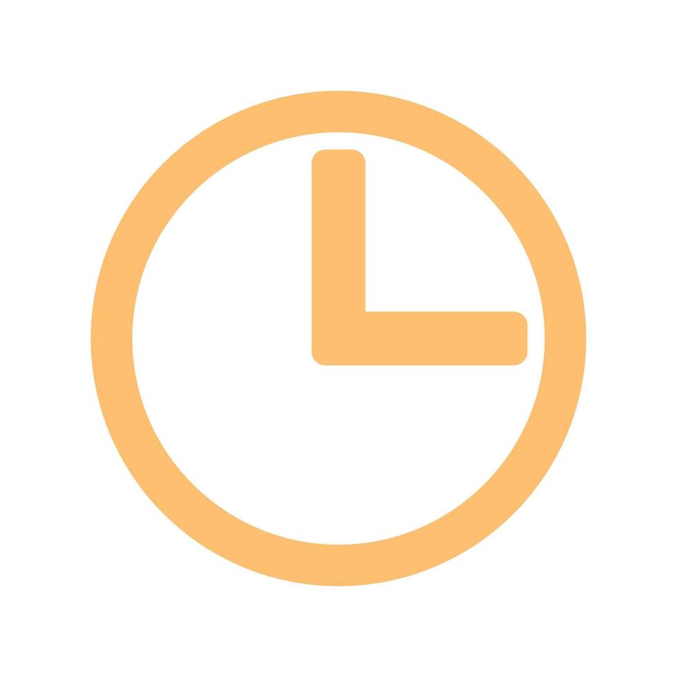 Simple time icon in minimal cartoon style vector