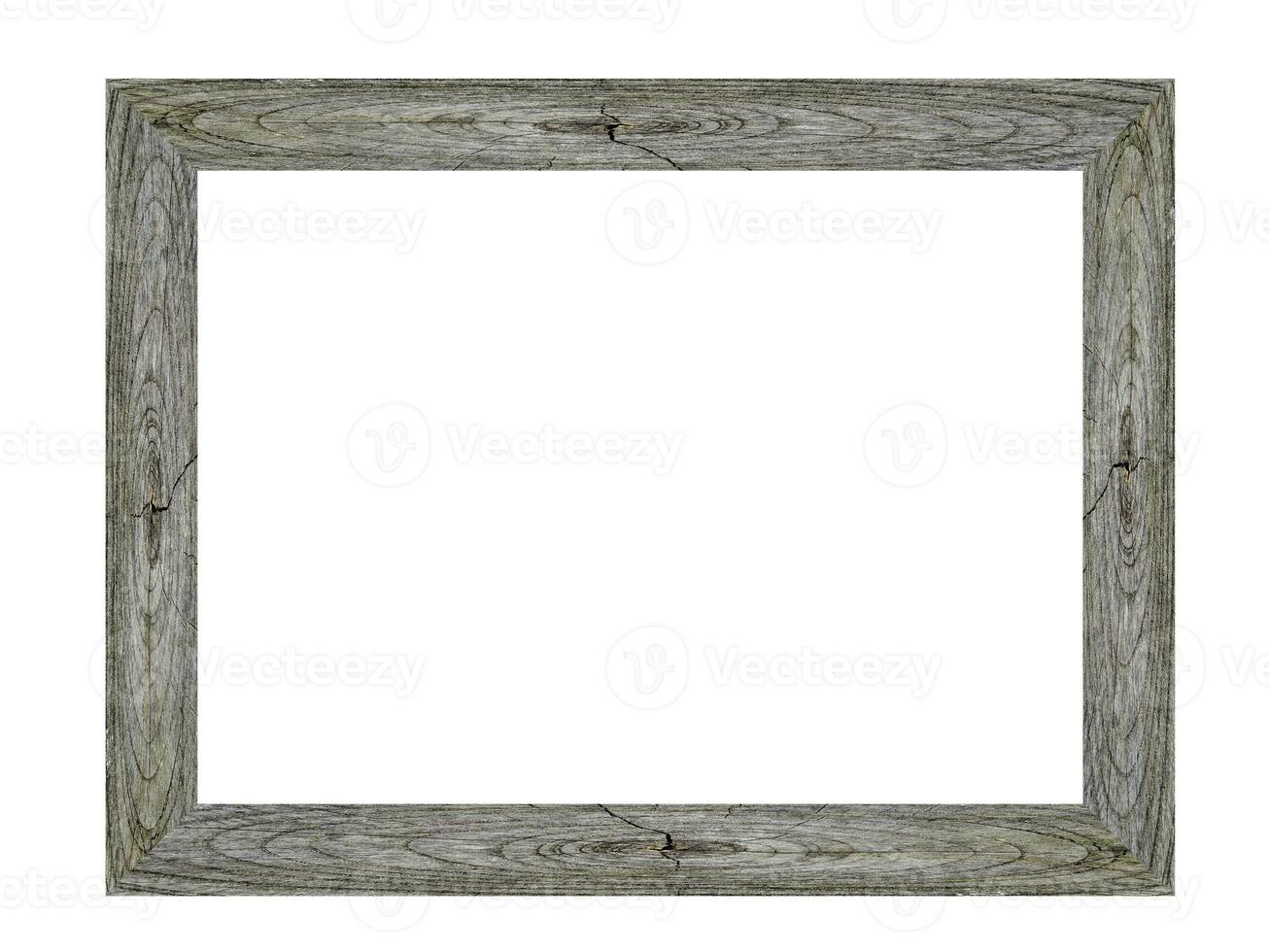 Wooden picture frame isolated on white background. with clipping path. photo