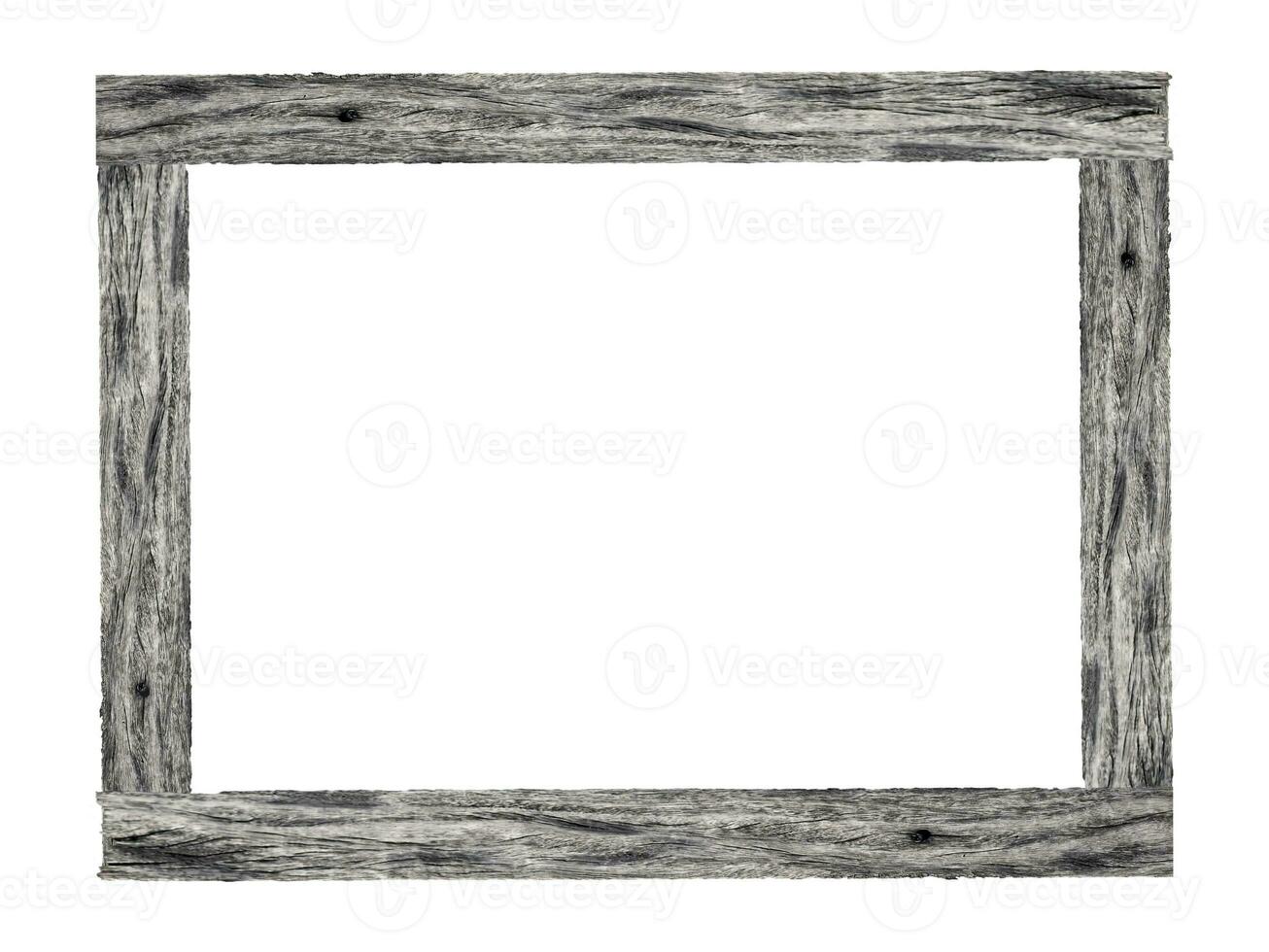 Wooden picture frame isolated on white background. with clipping path. photo