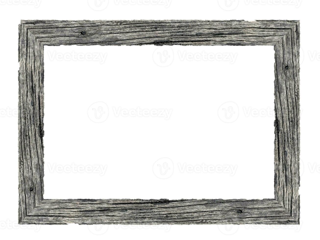 Wooden picture frame isolated on white background. with clipping path. photo