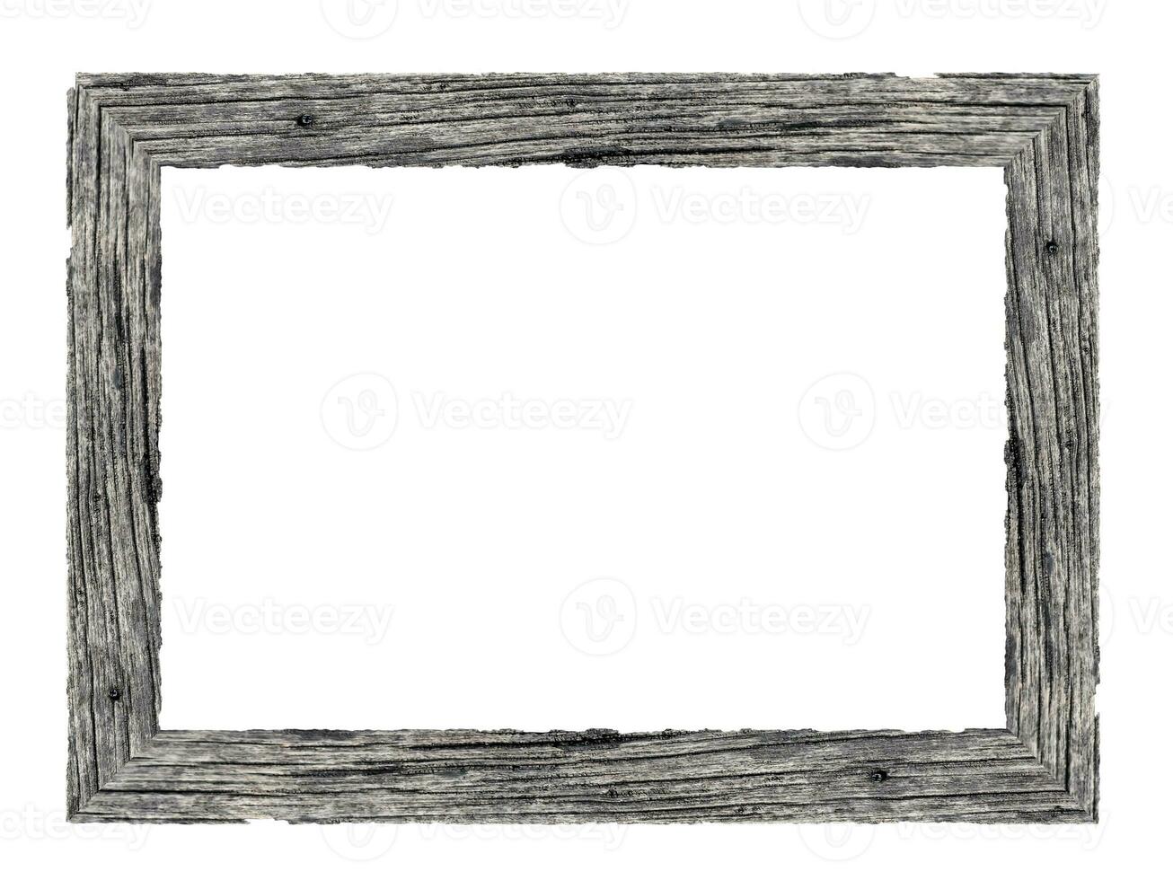 Wooden picture frame isolated on white background. with clipping path. photo