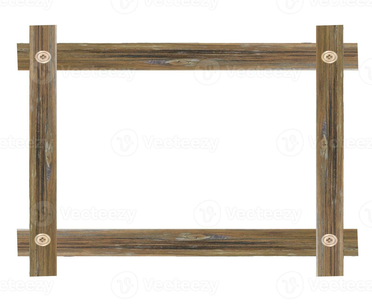 Wooden picture frame isolated on white background. with clipping path. photo