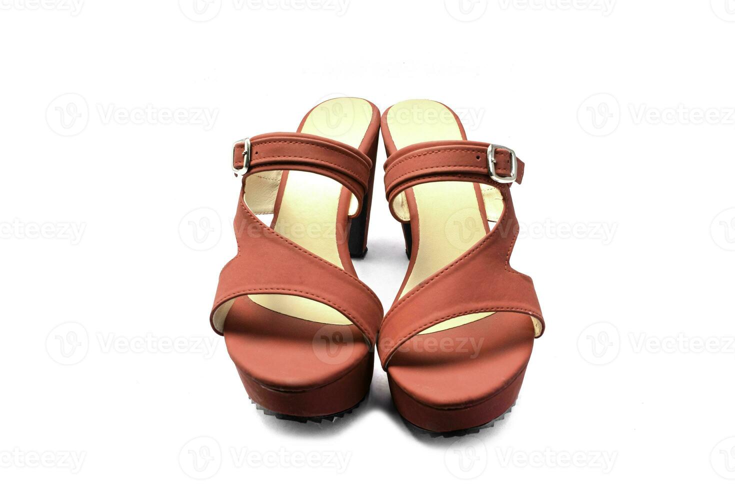 Red shoes high heels isolated on a white background. Object with clipping path. photo