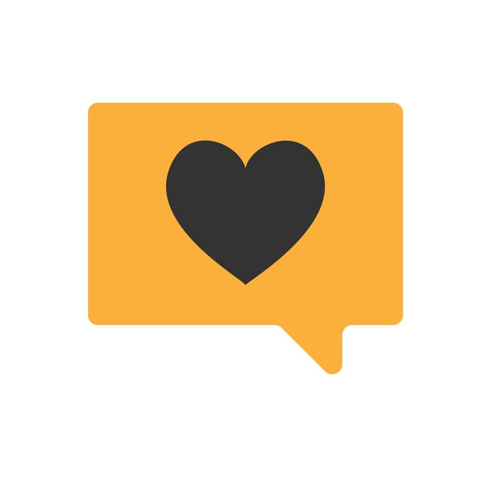 Heart icon in message bubble. Love like heart social media notification vector