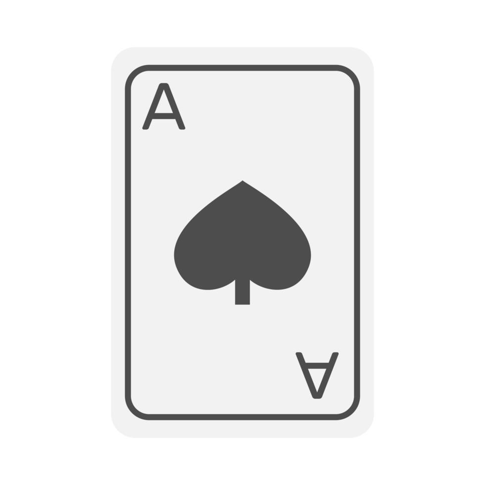 as de picas jugando a las cartas. ilustración vectorial mínima vector