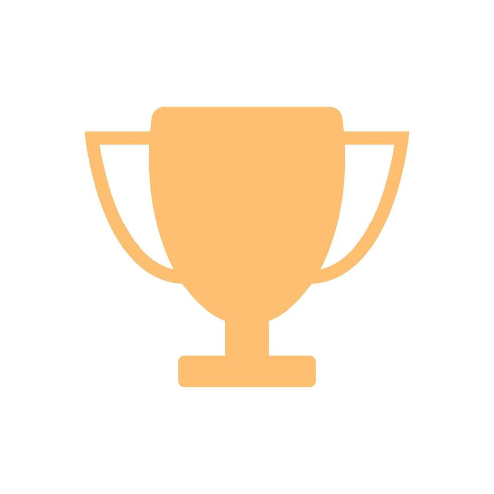 Gold trophy icon in minimal cartoon style vector