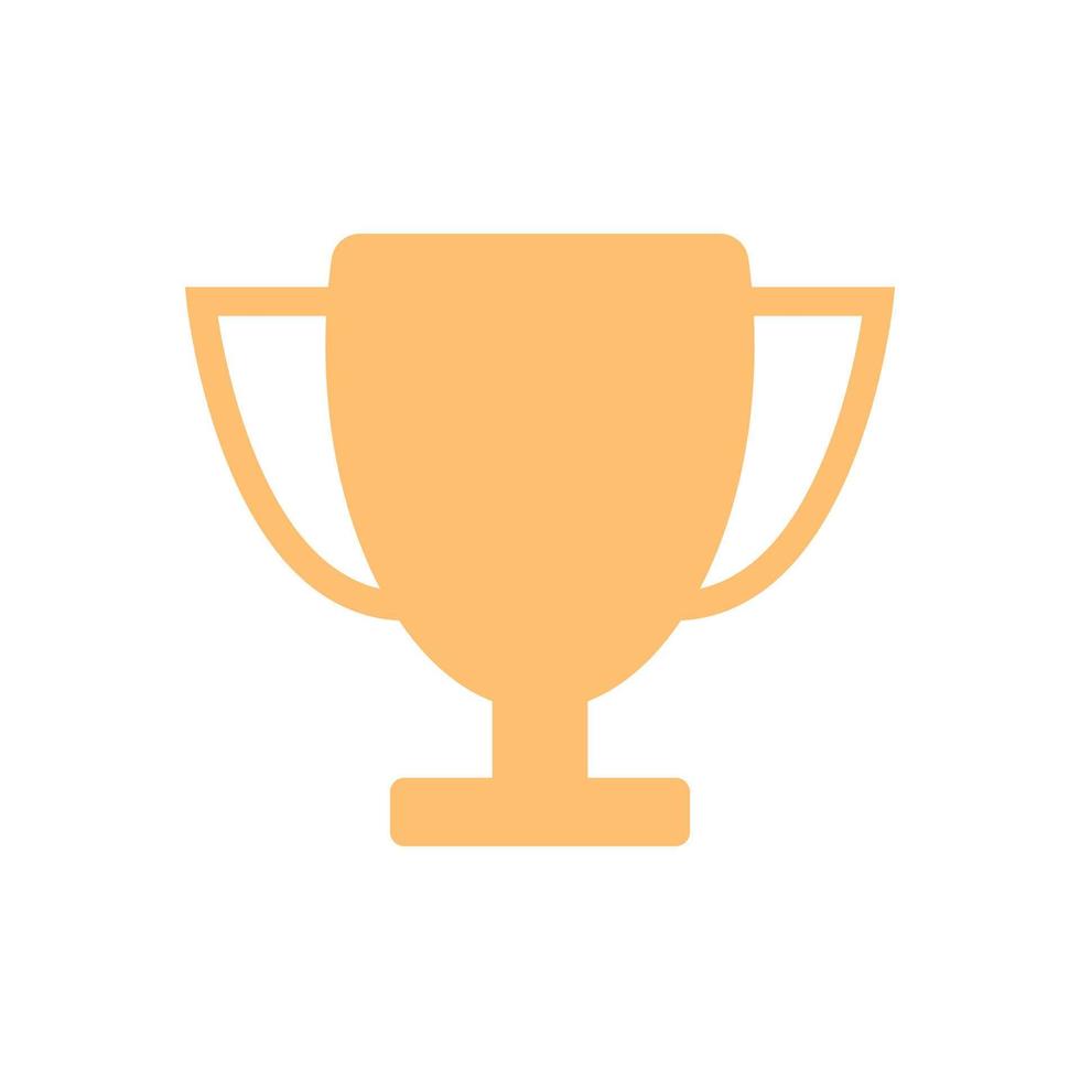 Gold trophy icon in minimal cartoon style vector