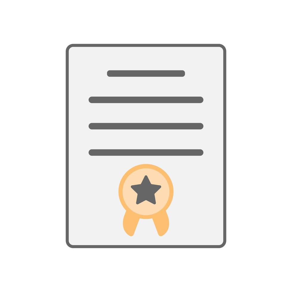 Document paper and award ribbon in minimal cartoon style vector