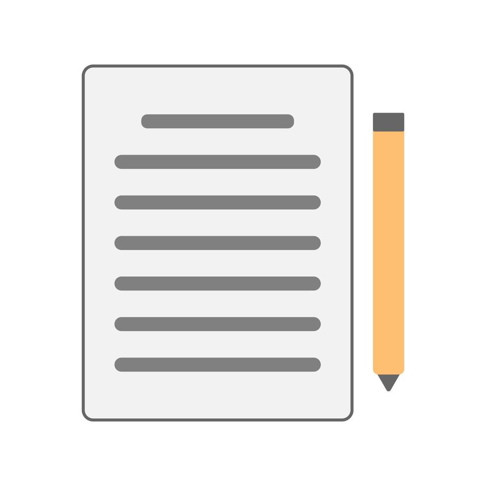 Document paper and ballpoint pen in minimal cartoon style vector