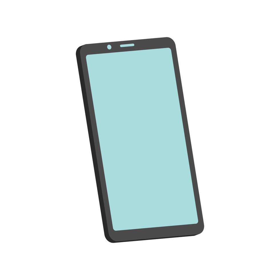 3d smartphone with blue screen in minimal cartoon style vector