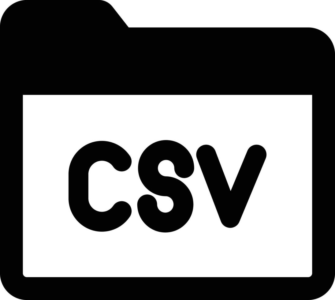 icono de vector aislado de carpeta csv que puede modificar o editar fácilmente