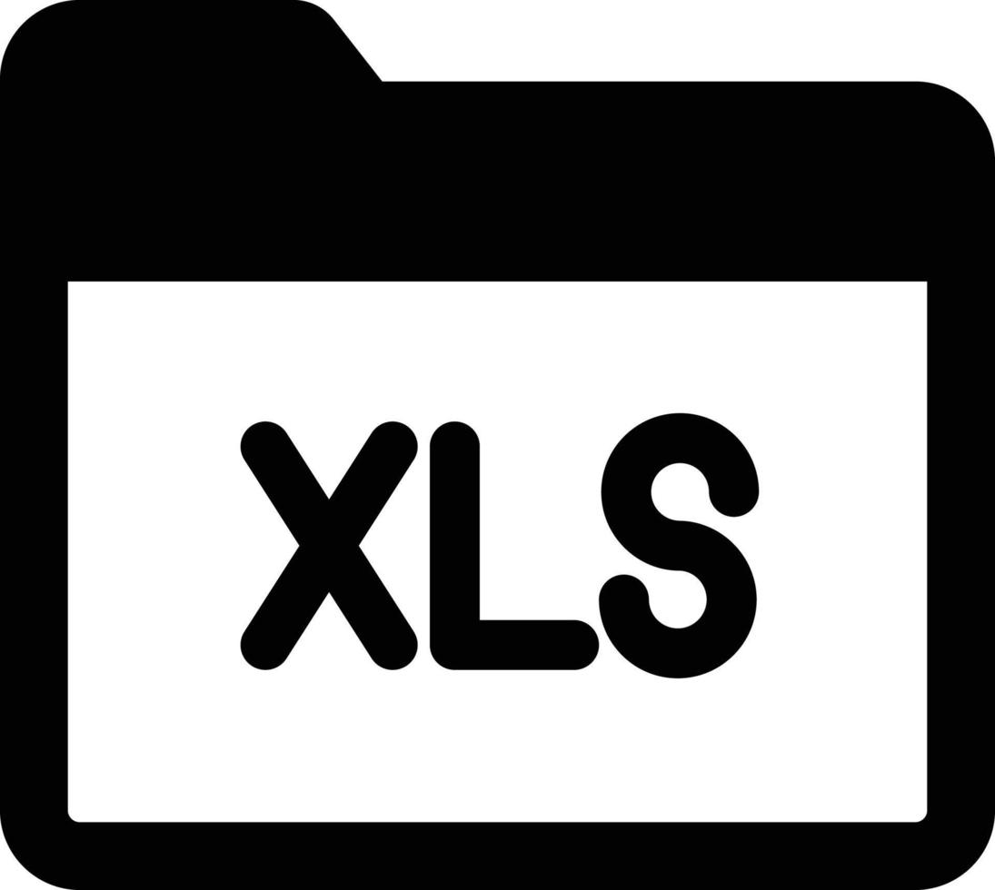 icono de vector aislado de carpeta xls que puede modificar o editar fácilmente