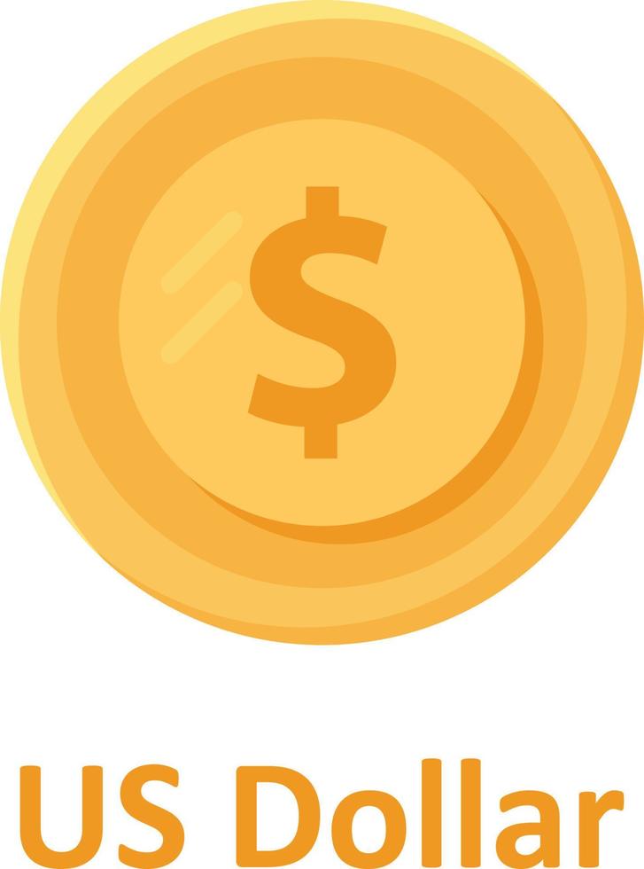 Us Dollar Coin Isolated Vector icon which can easily modify or edit