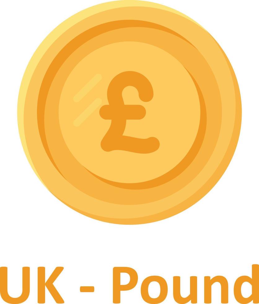 UK Pound Coin Isolated Vector icon which can easily modify or edit