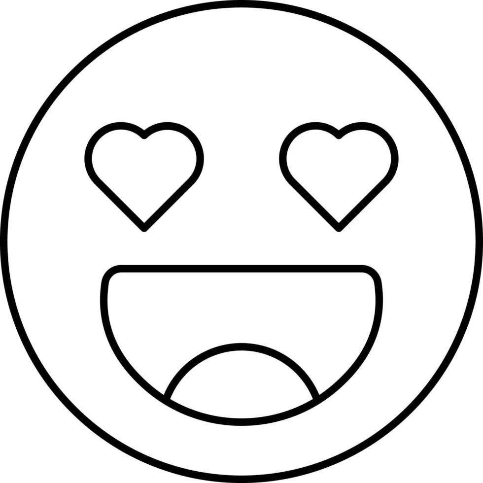 Heart eyes emoji Vector icon that can easily modify or edit