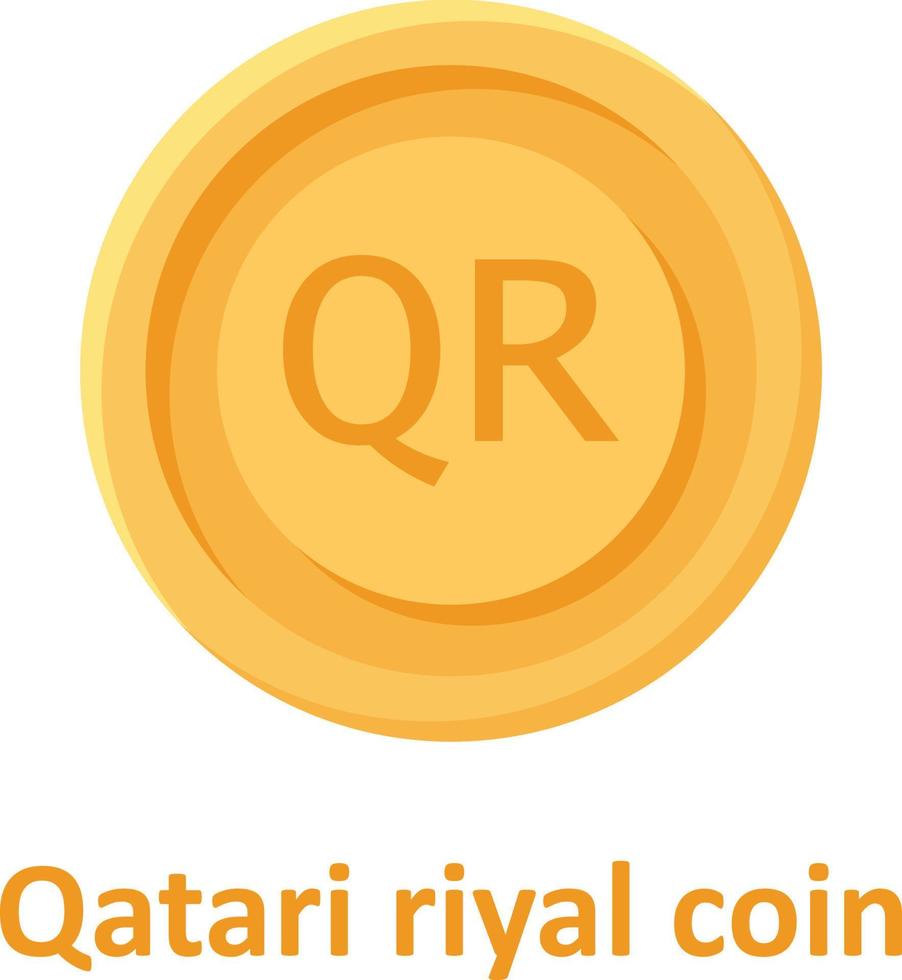 Qatari Riyal Coin Isolated Vector icon which can easily modify or edit