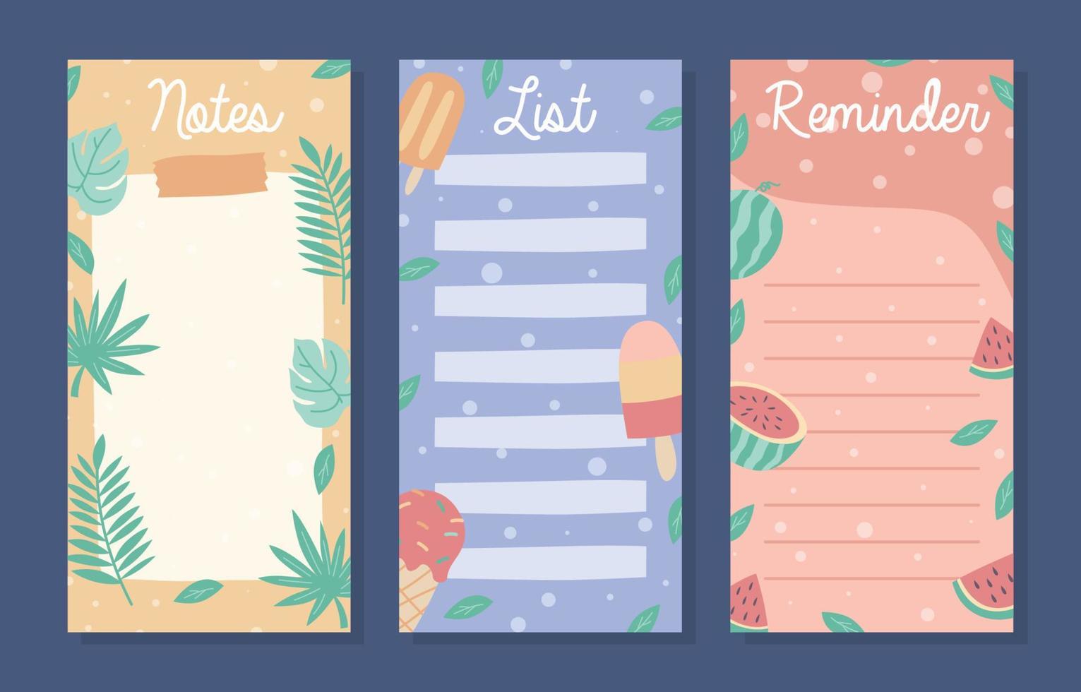 Summer Holiday Journal Template Pages vector