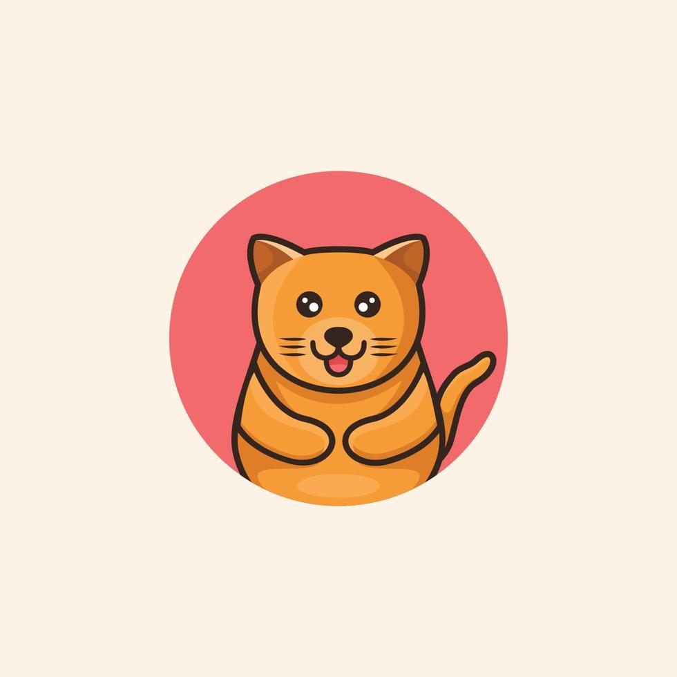 Cute fat cat cartoon vector