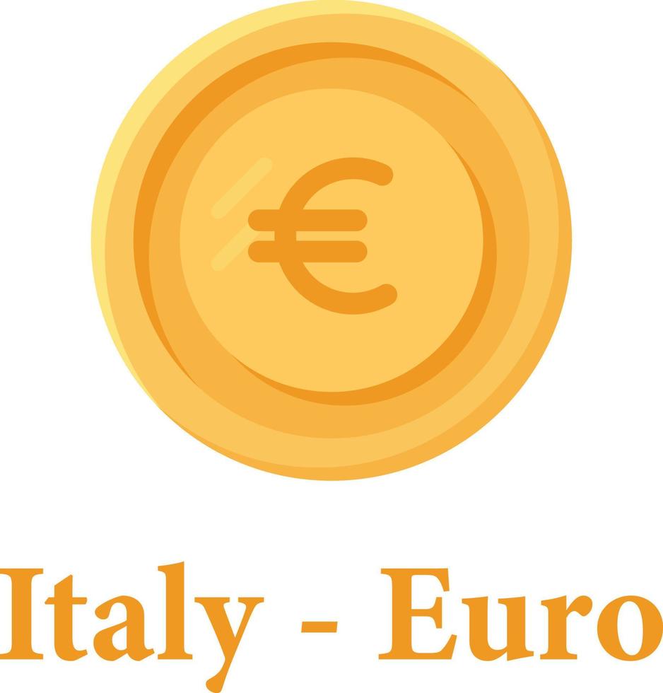 icono de vector aislado de moneda de euro de italia que puede modificar o editar fácilmente