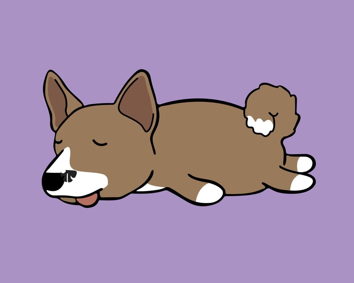 vector e ilustración de dibujos animados de perro cortado