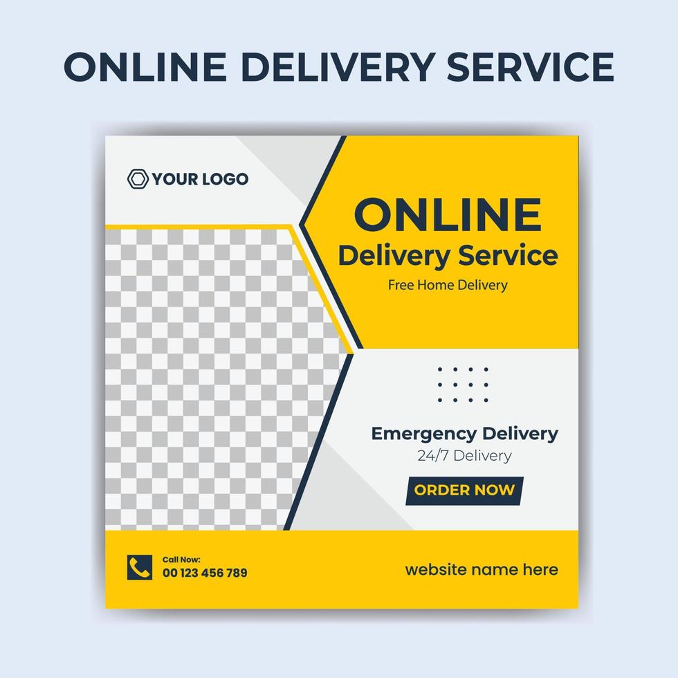 Home Delivery Service Social Media Post Banner Design vector