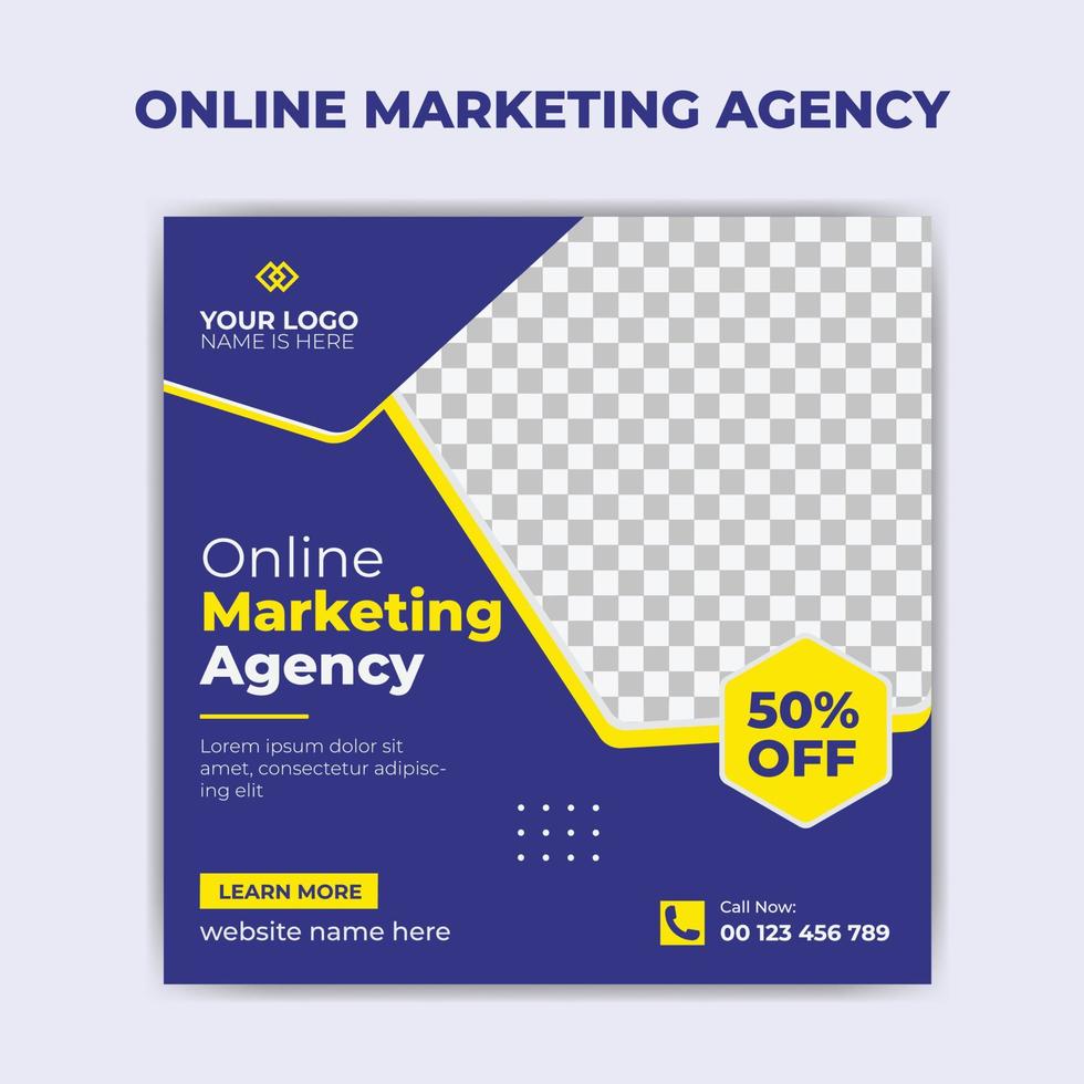 Online Digital Marketing Agency social media post design vector