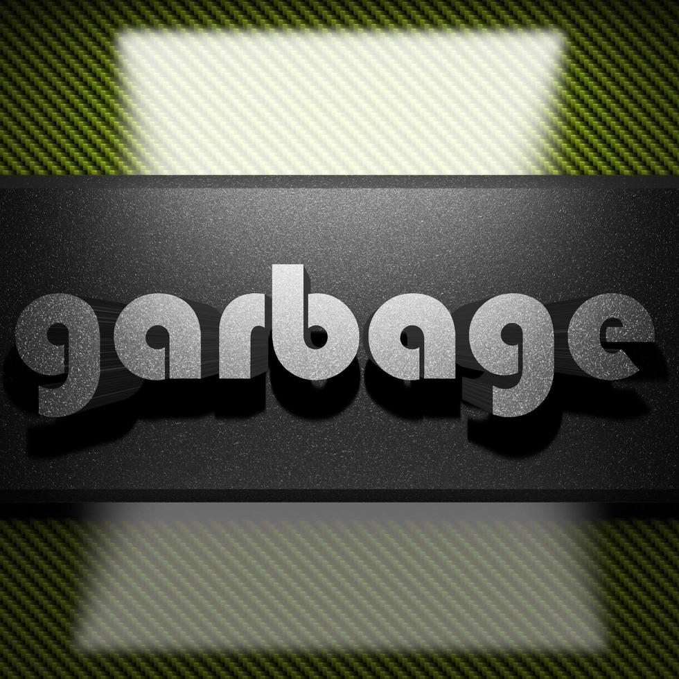 garbage word of iron on carbon photo