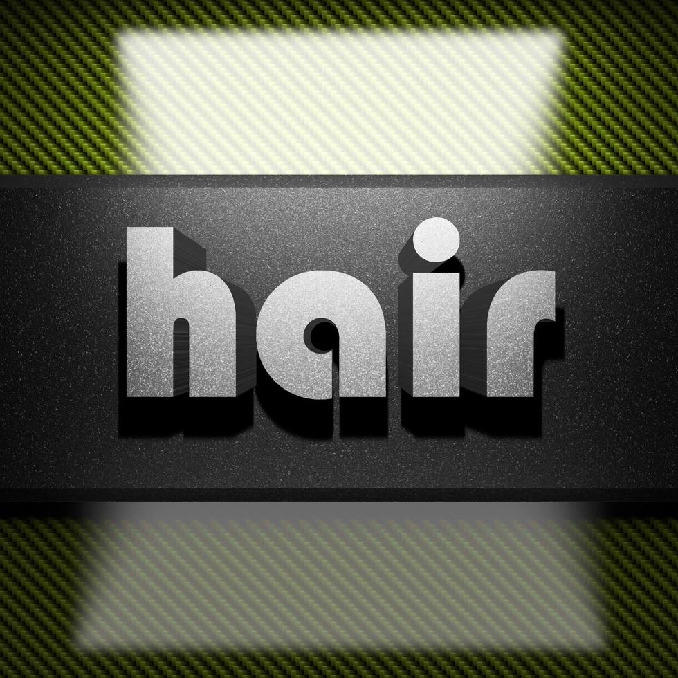 hair word of iron on carbon photo