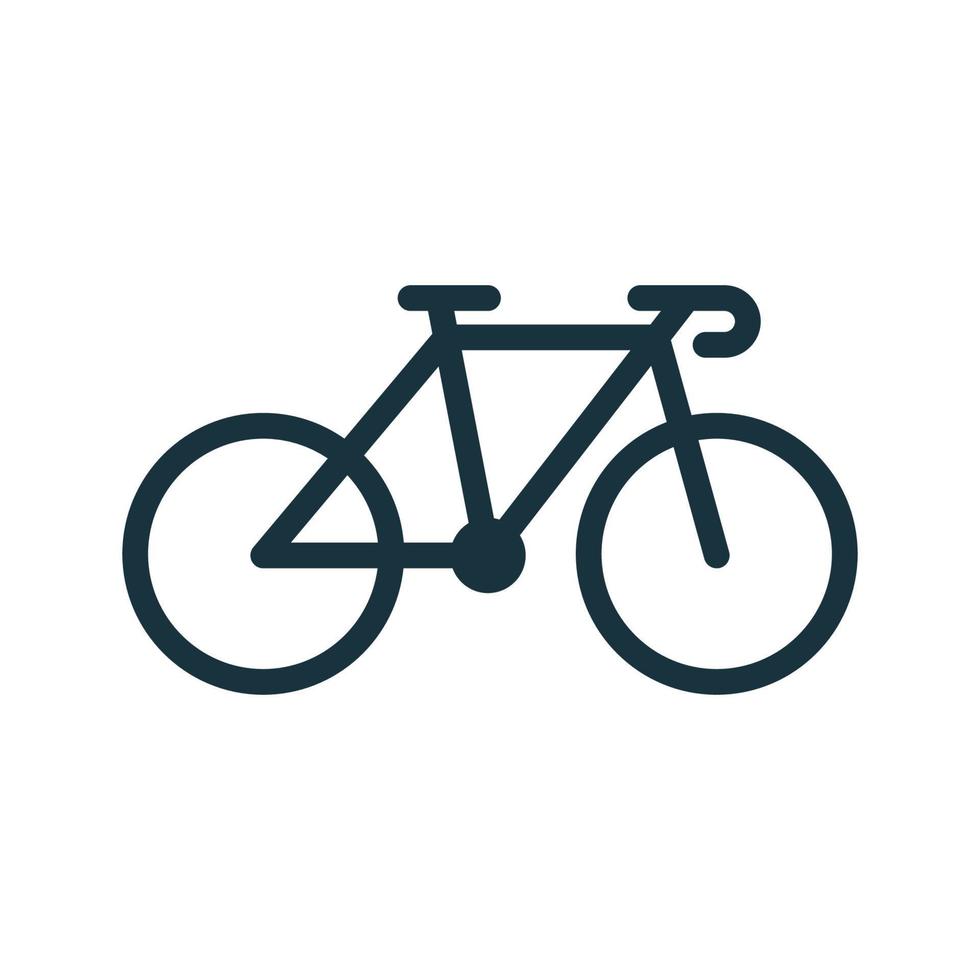 icono de silueta de bicicleta de carretera negra. pictograma de glifo simple de bicicleta deportiva. icono de bicicleta de montaña. símbolo de ciclo de carrera moderno. señal de paseo saludable al aire libre. viajar en el logo de la bicicleta. ilustración vectorial aislada. vector