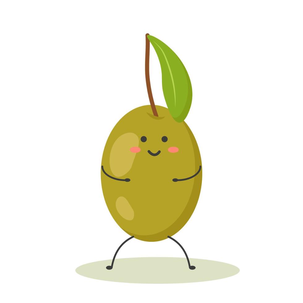 green olive in the style of kawaii vector