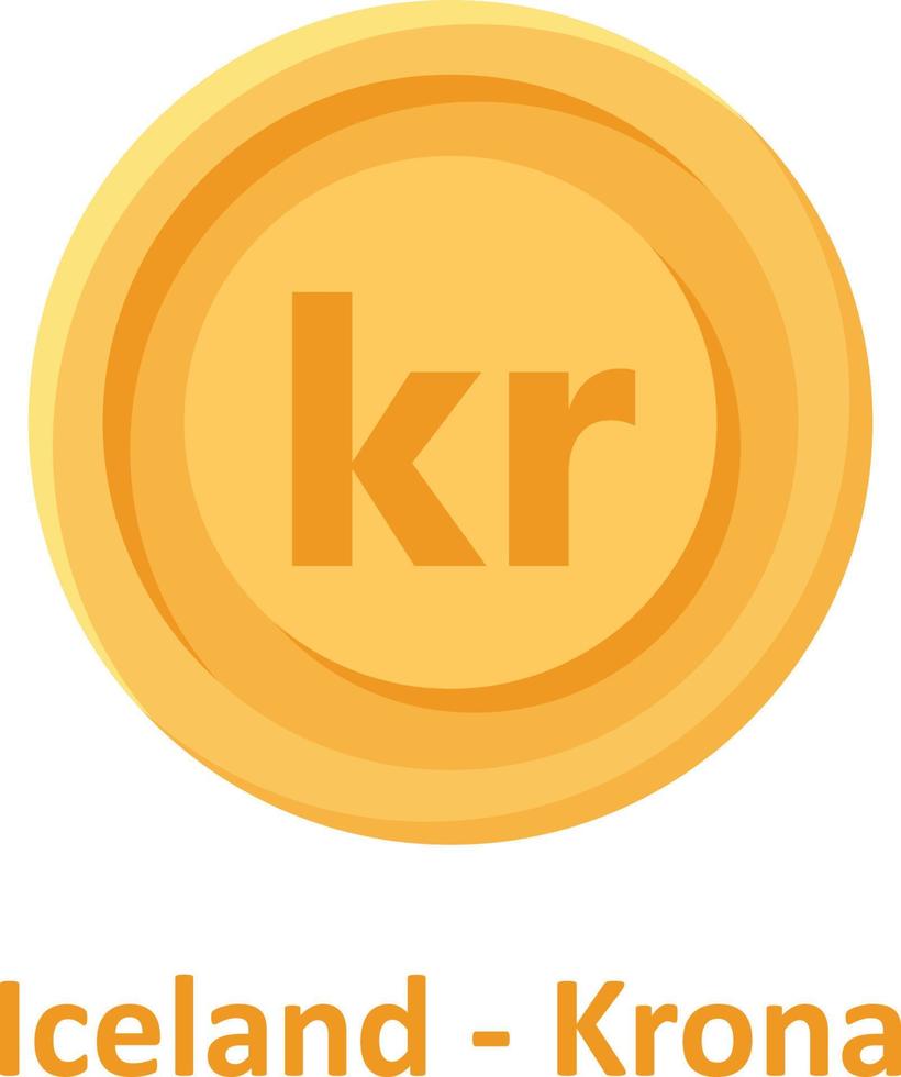 Iceland Krona Coin Isolated Vector icon which can easily modify or edit