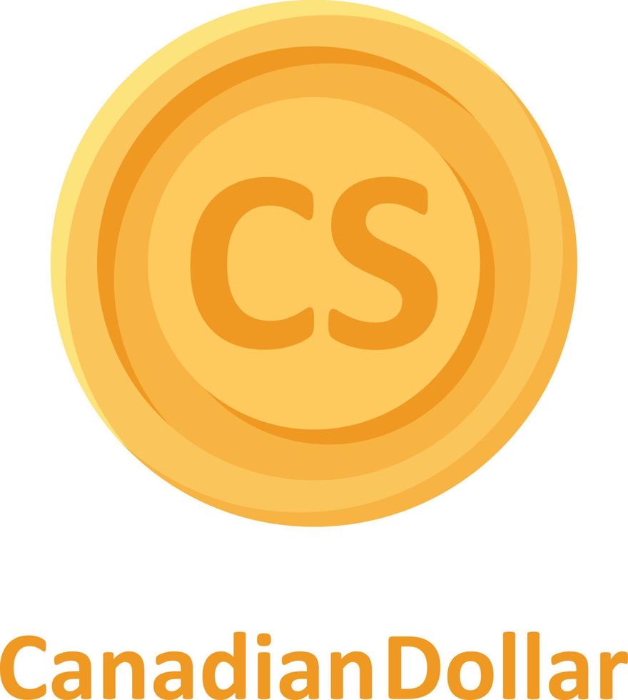 Canadian Dollar Coin Isolated Vector icon which can easily modify or edit