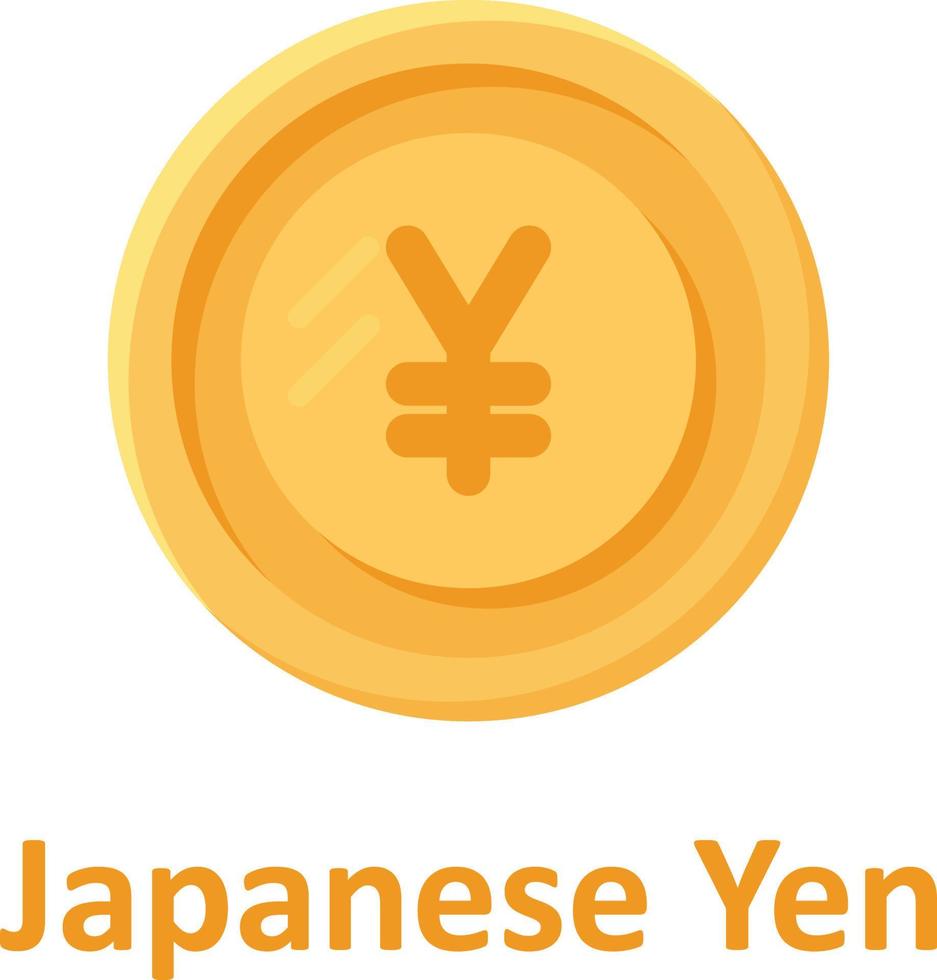 Japanese Yen Coin Isolated Vector icon which can easily modify or edit