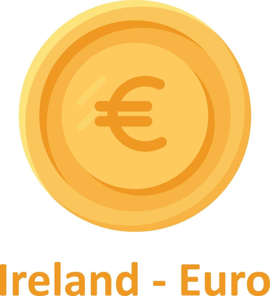 Ireland Euro Coin Isolated Vector icon which can easily modify or edit