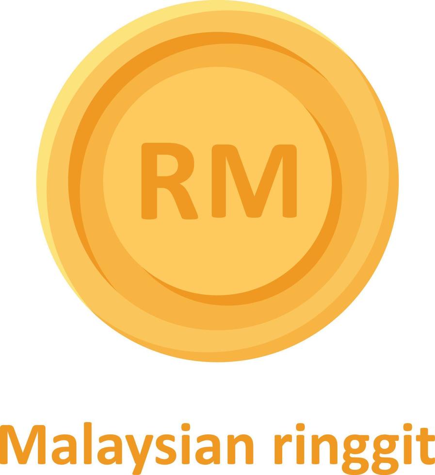 icono de vector aislado de moneda de ringgit malasio que puede modificar o editar fácilmente