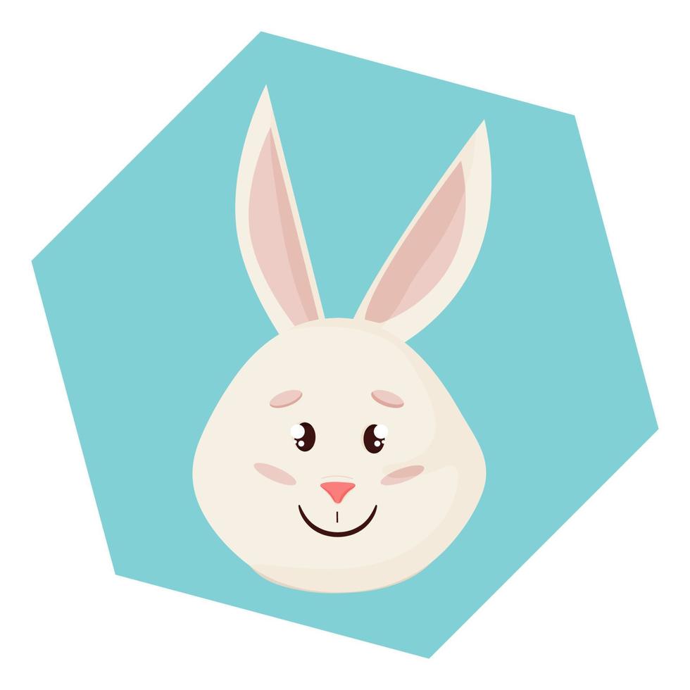 Bunny's emotion. Smile Head into Romb. vector