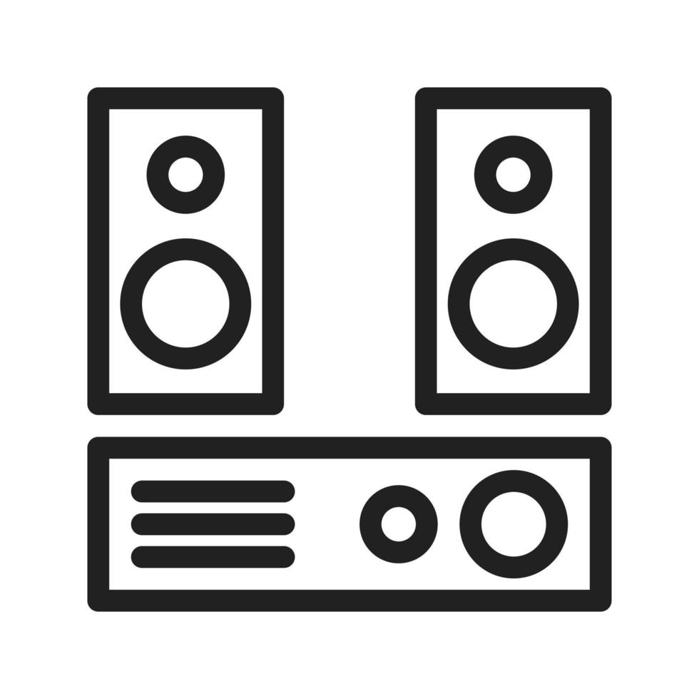 icono de línea del sistema de audio vector