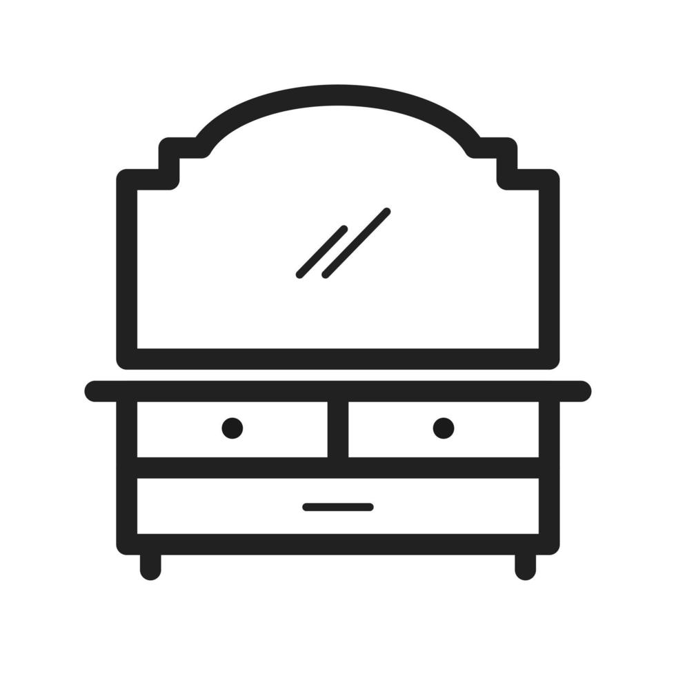 Dressing Table Line Icon vector