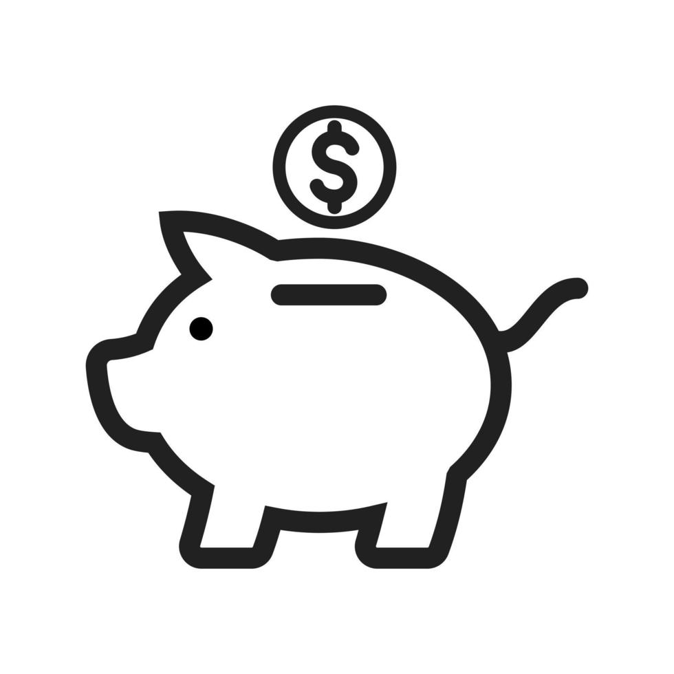 Piggy Bank Line Icon vector