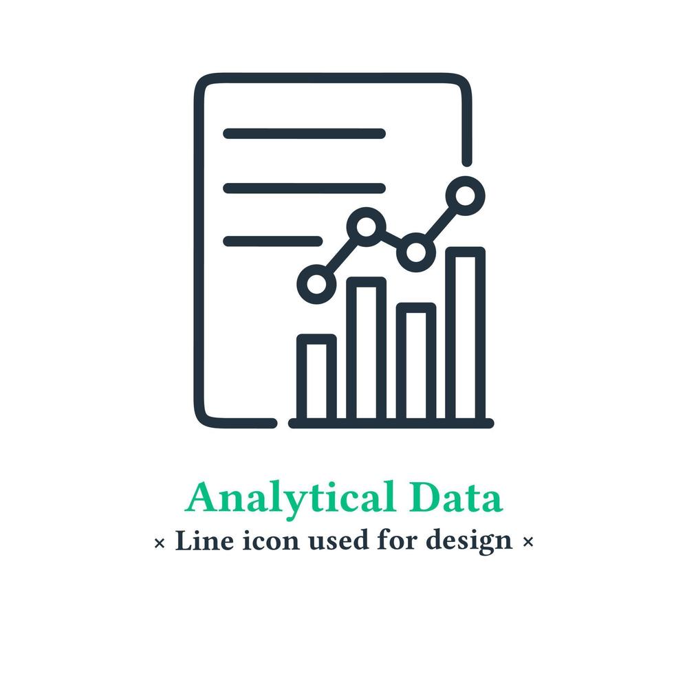 icono de línea de análisis de datos aislado sobre fondo blanco, ilustración vectorial símbolo de información de análisis de datos para aplicaciones web y móviles. vector