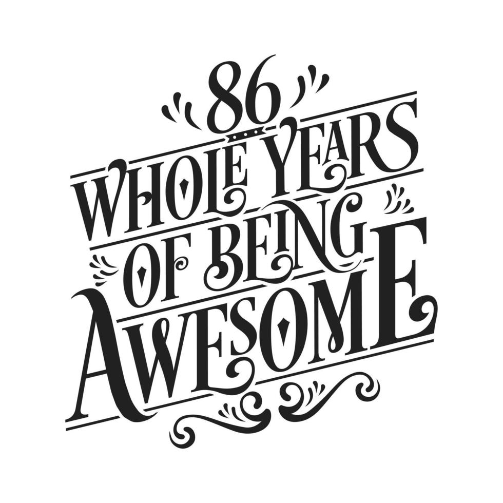 86 Years Birthday and 86 years Anniversary Celebration Typo vector