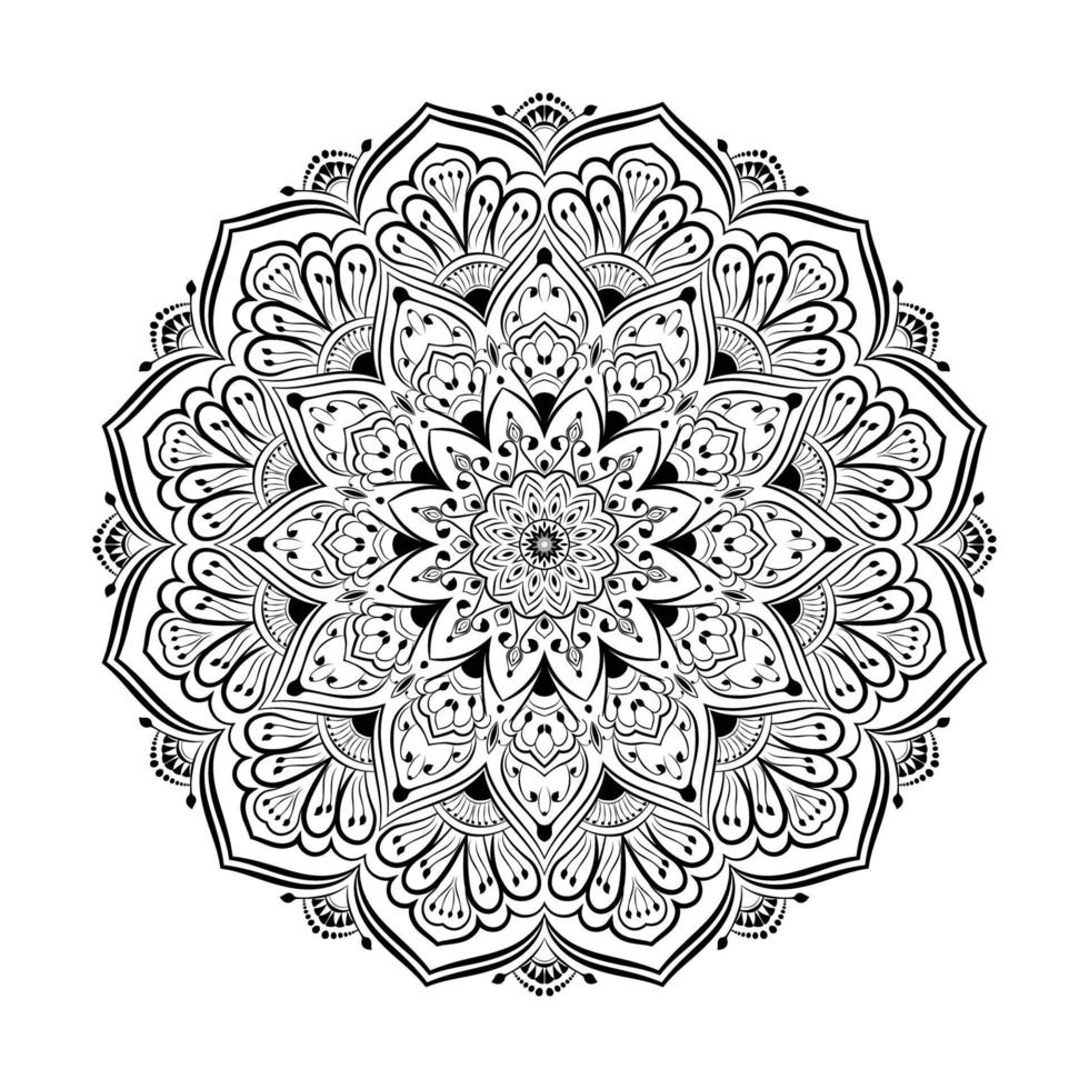 Circular Hand-drawn pattern in form of mandala for Mehndi, tattoo, decoration, Henna, Coloring book page. vol- 18 vector