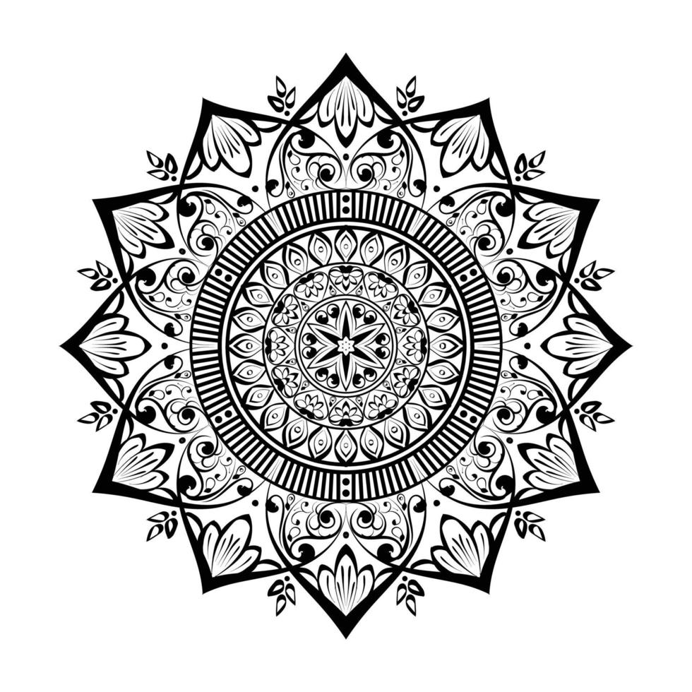 Circular Hand-drawn pattern in form of mandala for Mehndi, tattoo, decoration, Henna, Coloring book page. vol- 7 vector
