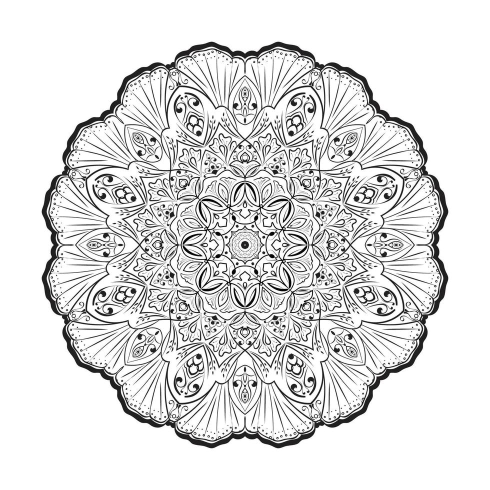 Circular Hand-drawn pattern in form of mandala for Mehndi, tattoo, decoration, Henna, Coloring book page. vol- 9 vector