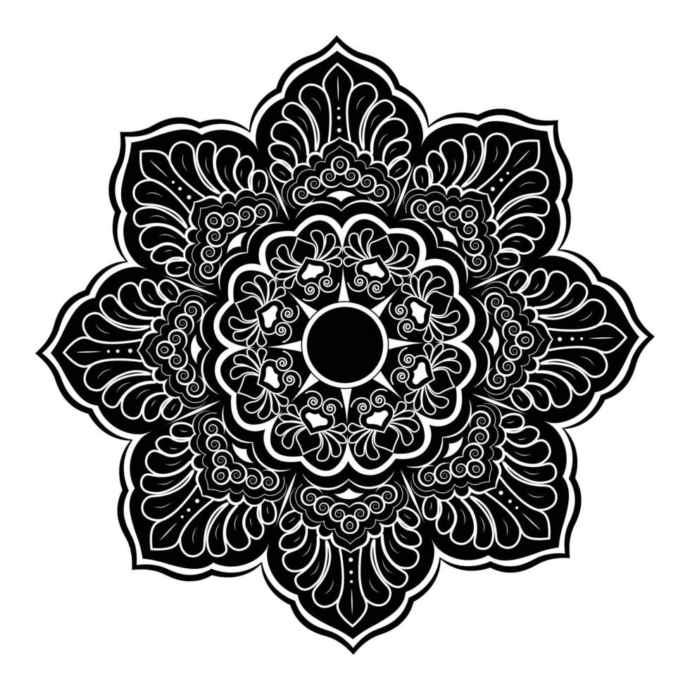 patrón circular dibujado a mano en forma de mandala para mehndi, tatuaje, decoración, henna, página de libro para colorear. vol-10 vector