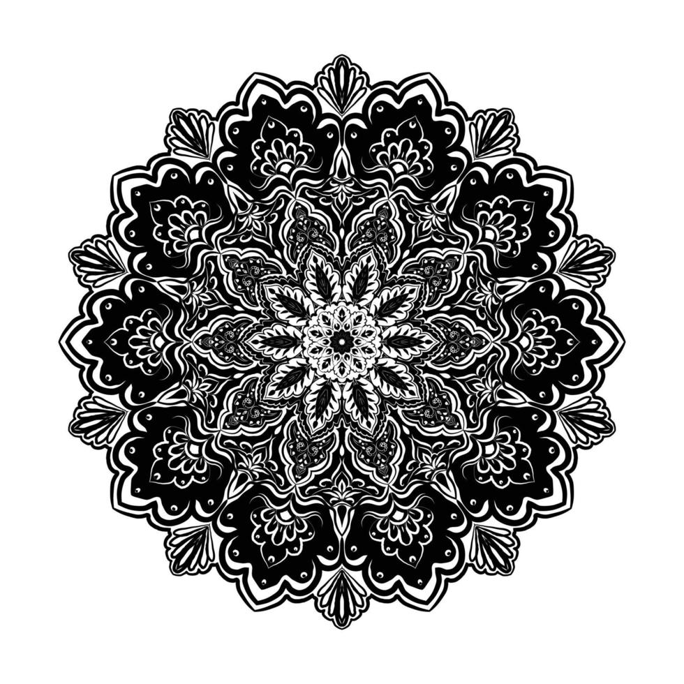 Circular Hand-drawn pattern in form of mandala for Mehndi, tattoo, decoration, Henna, Coloring book page. vol- 8 vector