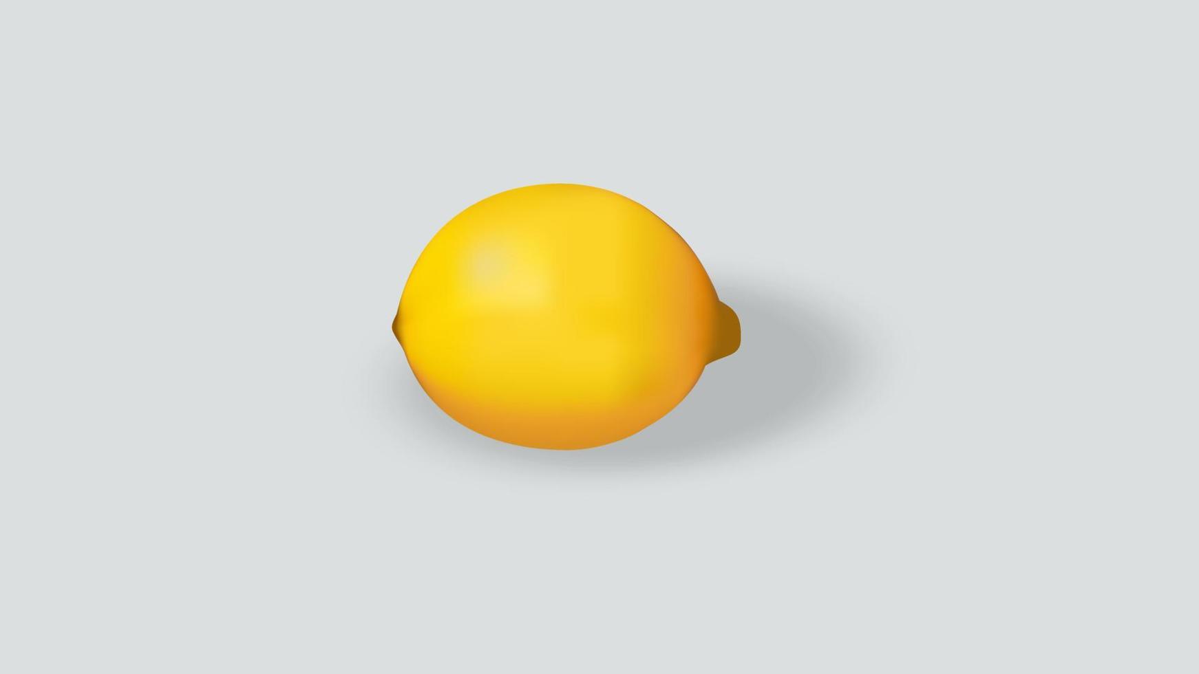 Vector graphic of realistic lemon illustration using yellow color scheme isolated on grey background. Suitable for making vegetable business or culinary promotion design